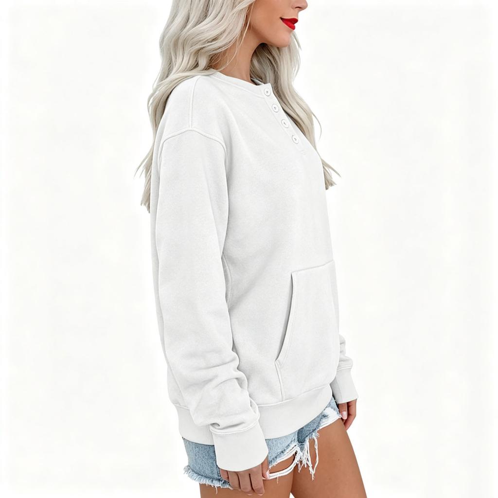 Women's Casual Sweatshirt Loose Fit Color for Everyday Wear