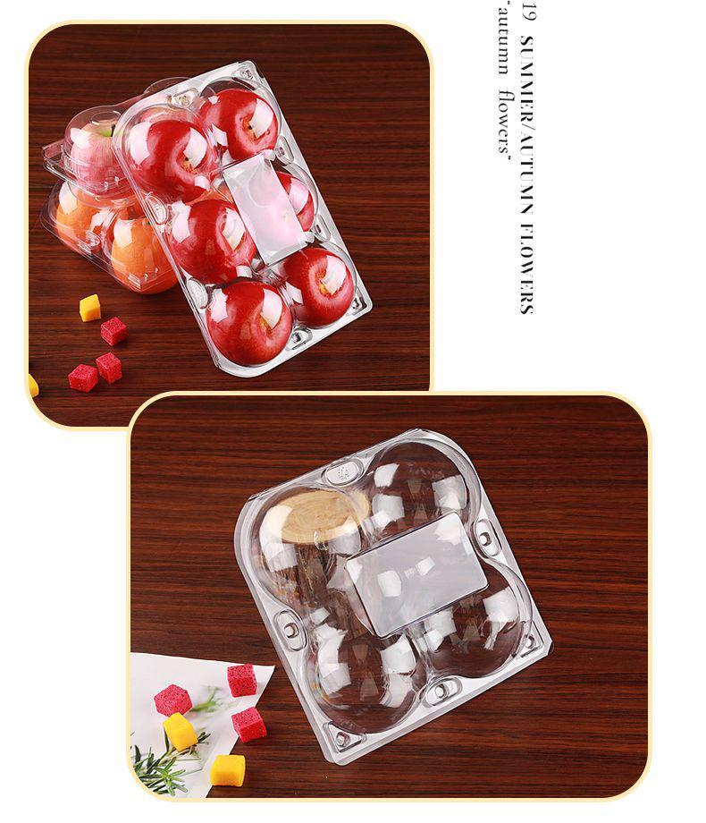 Pfirsich-Orange & Kiwi Transparente Einweg-Obstverpackungsbox