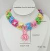 Personnalité du vent arc-en-ciel acrylique bonbon ours violent collier coloré