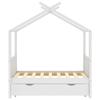 VidaXL Cadre de lit enfant avec tiroir blanc pin massif 70x140 cm, cadre de lit en bois pour enfant, lit, lit pour enfant 322148