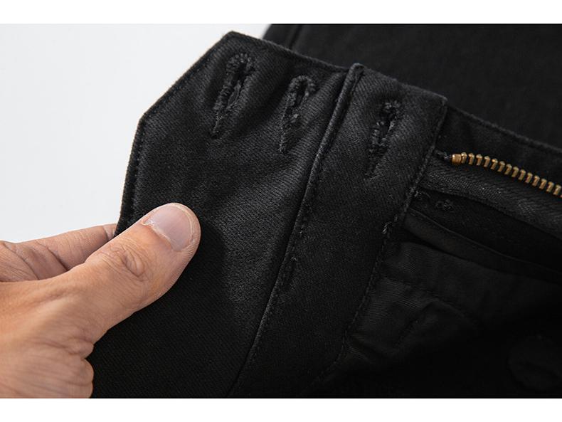 2026 Spring Black High-Waisted Stretchy Skinny Denim Pencil Pants for Women - Leg-Lengthening & Body-Shaping Cropped Design