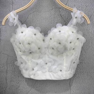 Débardeur bustier perlé fait main avec corset à baleines pour performances sur scène Vêtements pour femmes Camisoles et débardeurs