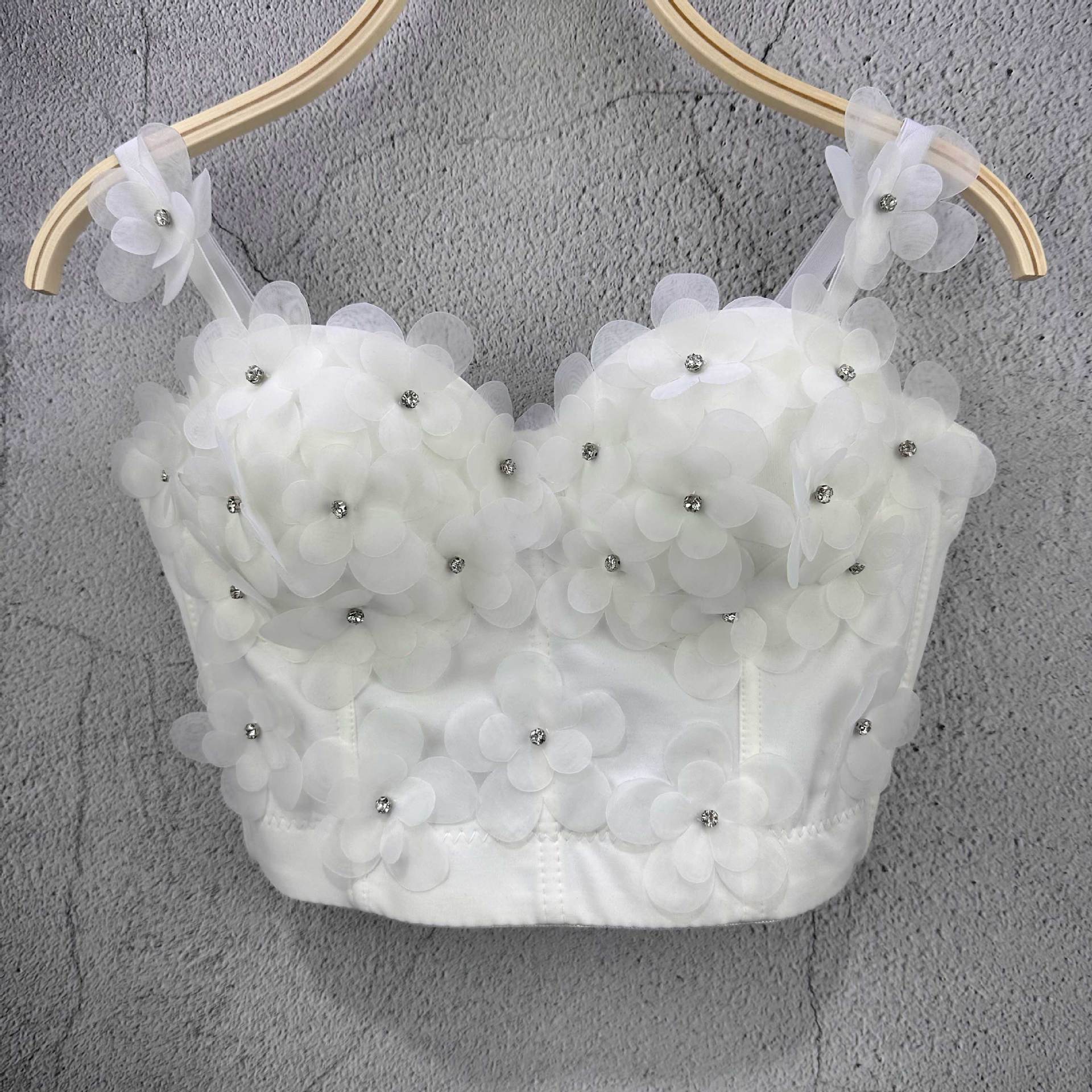 

Топ-бандо ручной работы с бисером и корсетом на косточках для сценических выступлений Женская одежда Майки и топы 38/85