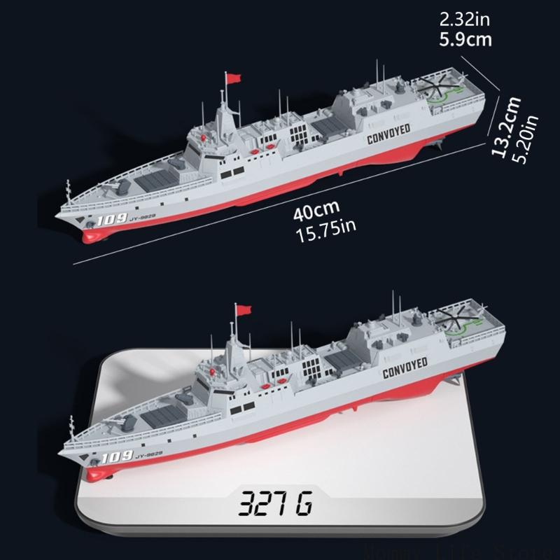 Remote Control Boat Toy With 2.4 Ghz Steering, Water Action Feature, Twin Drive Power And Warship Model For Pond And Lake