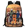 Cartoon NARUTO Pattern Lightweight Backpack With Front Pocket Adjustable Shoulder Strap Unisex Suitable For Children Age 6-10