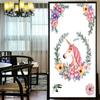Static Cling Privacy Windows Film Decorative Green Plants Leaves Stained Glass Window Stickers Frosted Window Film