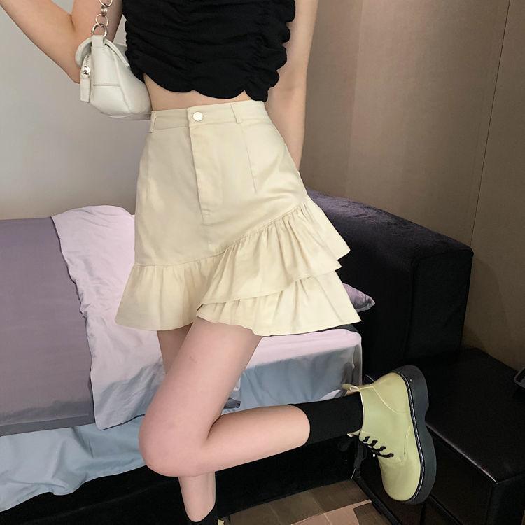 Letnie Mini Spódnice Z Falbankami Damskie Vintage Denim Słodkie Swobodne Gorące Słodkie Dziewczyny Streetwear Spódnica z Wysokim Stanem