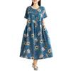 Women's High Waist Long Cotton Dress