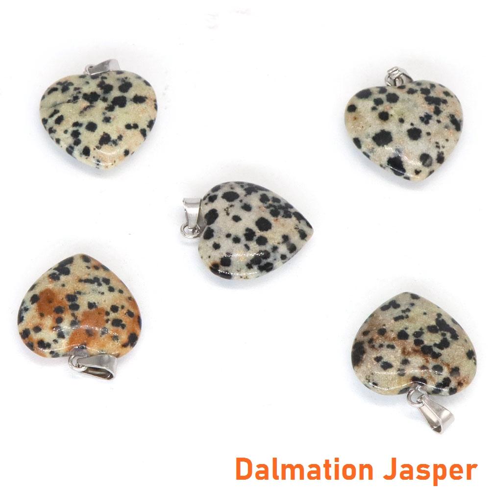 10PC/Set Love Heart Shaped Pendant Natural Stone Rose Quartz Crystal Turquoise Tiger Eye Aventurine Jewelry Making Necklace 20mm