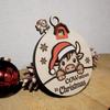 Cow-Themed Christmas Countdown Sign Cartoon Wooden Holiday Countdown Decor