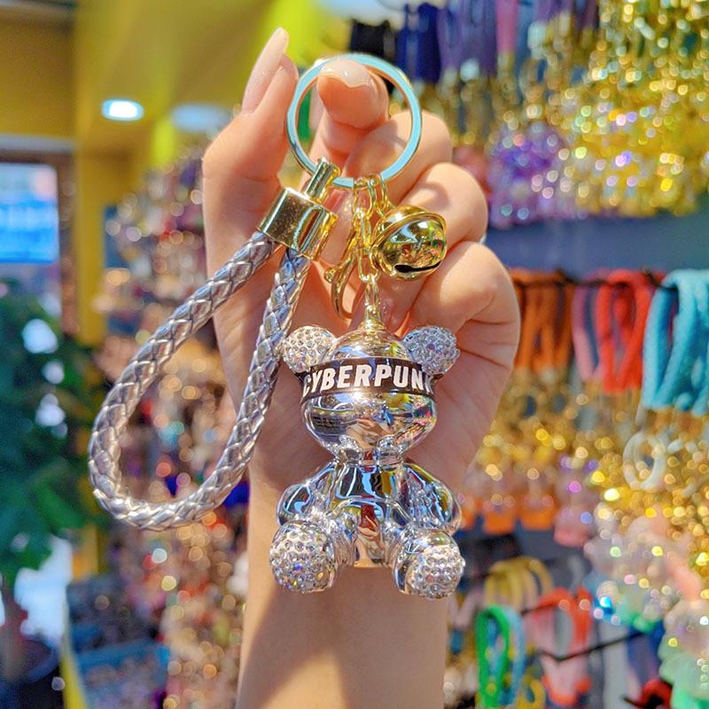 Bear Resin Keychain With Glitter Gradient Finish For Gift Giving And Decoration