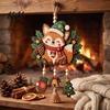 Holiday Party Supplies Christmas Fox Hanging Ornament, Wooden Cute Pendant with Glove Bell Tree Festive Decoration Charms, for Door Mantel Tree,