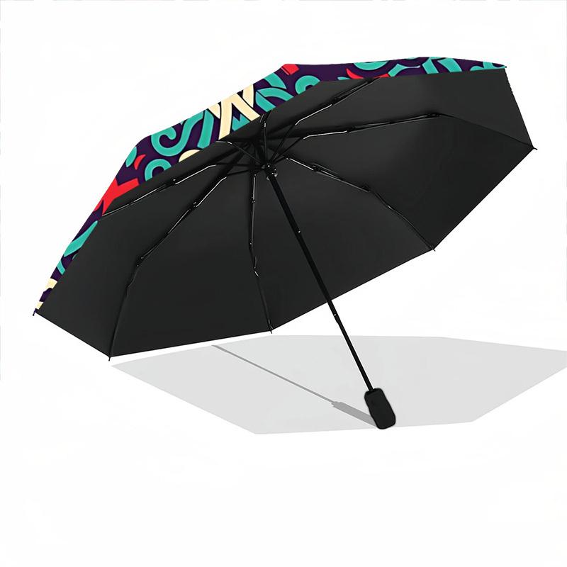 1pc Ornamental Circular Pattern Automatic Umbrella - Automatic Opening And Closing, Sturdy Iron Frame, Formal Occasions yy251018168