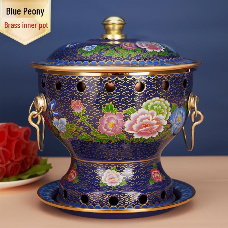 Single-Person Copper Enamel Hot Pot with Alcohol Stove