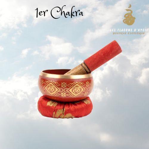 Lampe Décorative - Bol Chantant Tibétain - 1er Chakra - Rouge - Intérieur - Ethnique