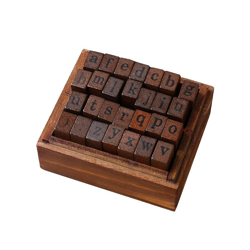 DIY Retro Letter Stamp Set: 28-Piece Uppercase & Lowercase with 5 Digital Weather Options