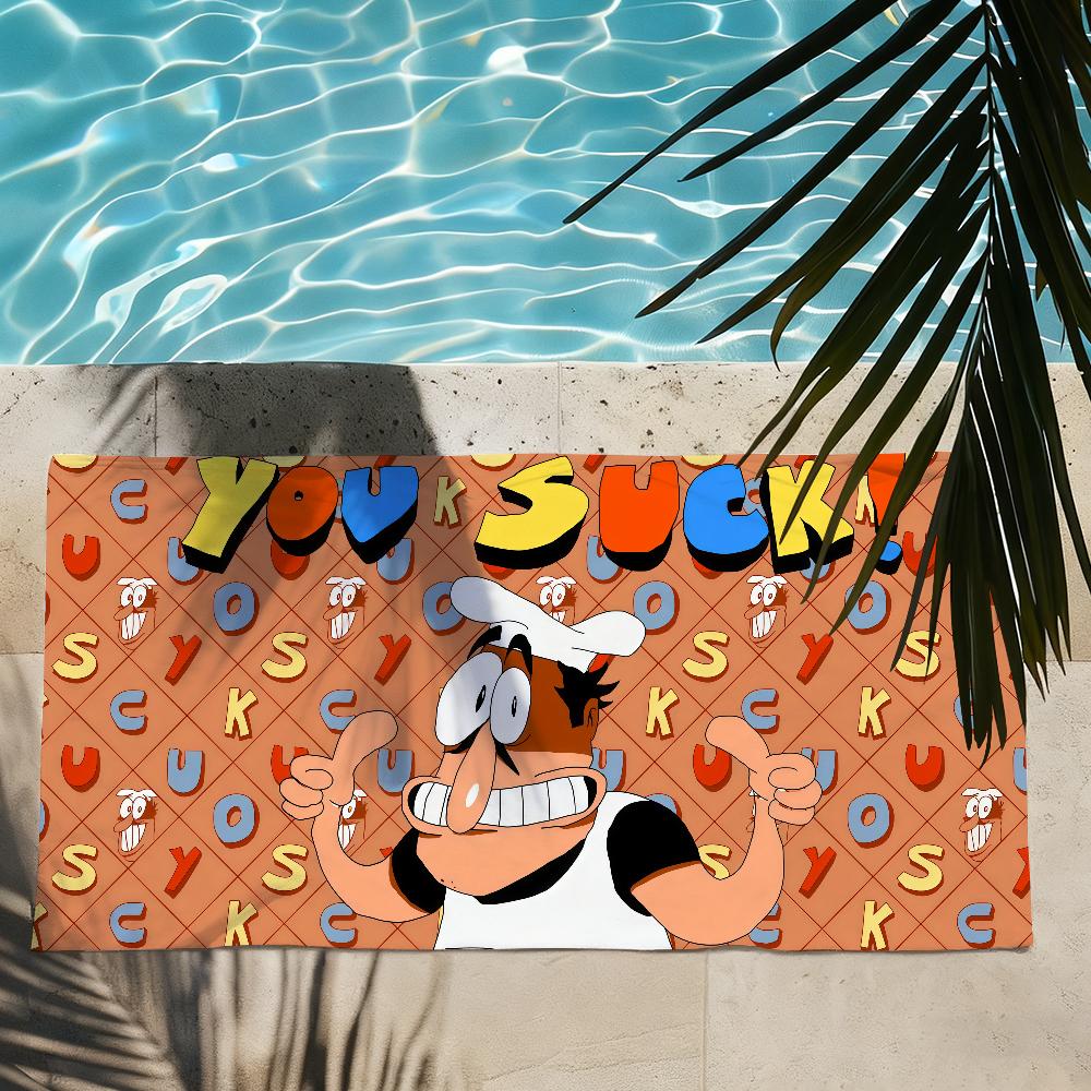 Game Pizza Tower Cartoon The Noise Towel Quick Drying Beach Towels Are Suitable For Swimming Pools Camping Yoga And The Gym