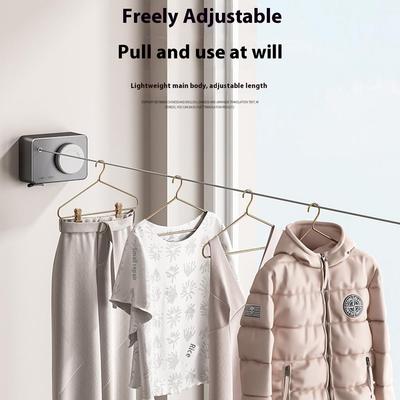 Retractable Clothesline 4.2M Adjustable Balcony Drying Rack for Indoor/Outdoor