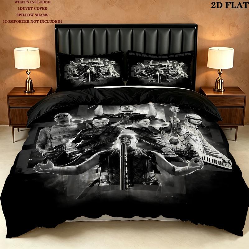 Rammstein Bedding Quilt Set Quilt Cover Pillowcase Home Decoration Birthday Gift (1 * duvet cover + 2 * pillowcase, without core)