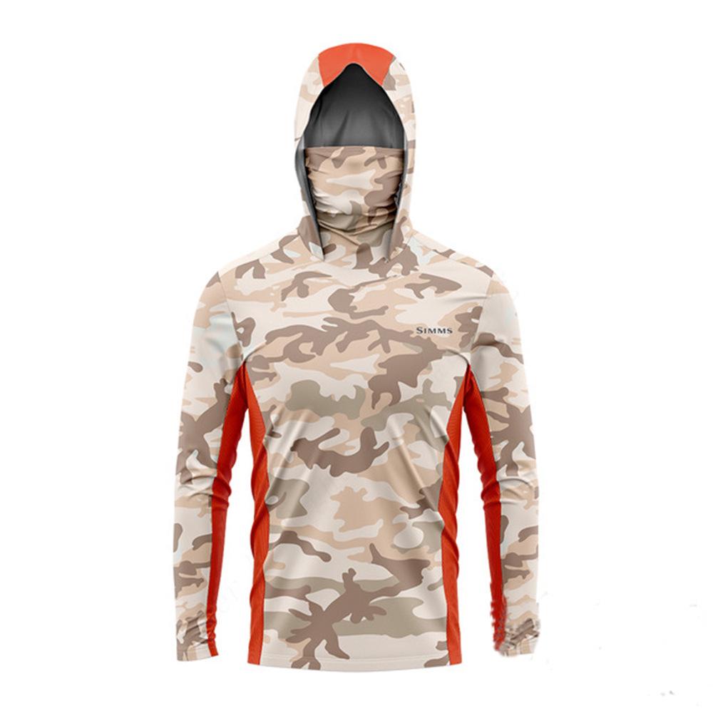 SIMMS 2024 Men's Hooded UV Protection Long Sleeve Fishing Shirt with Sun Protection Mask