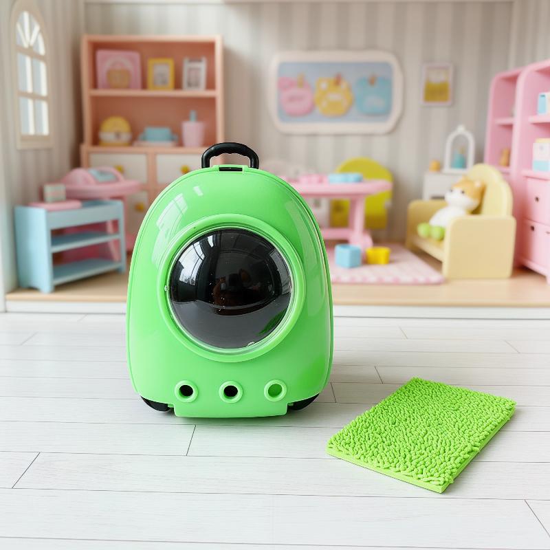 Dollhouse Enjoyment 15/17cm Doll Backpack with Cat Model Pretend Play Fun