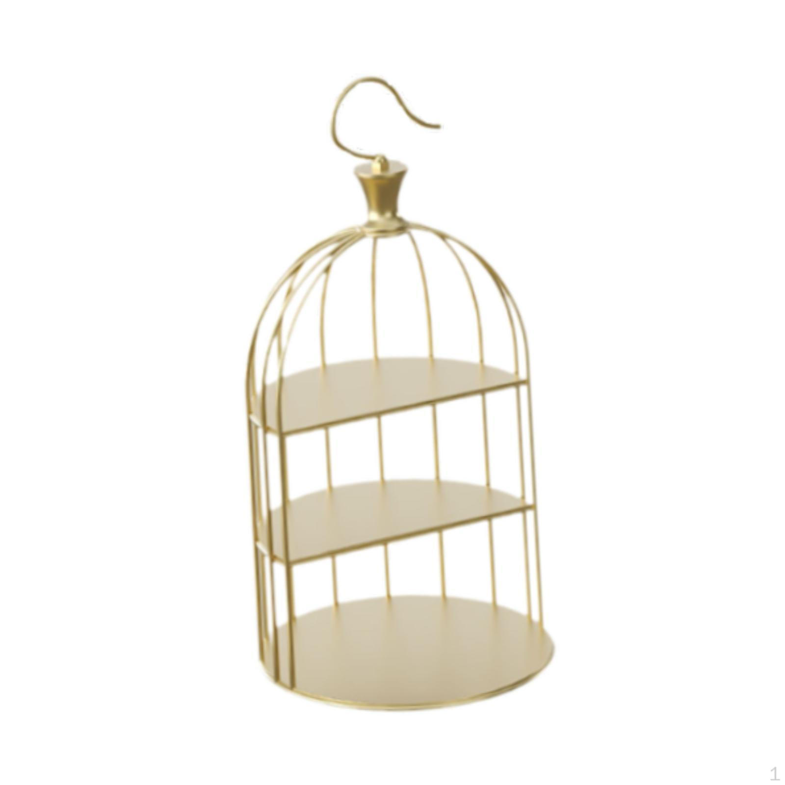 

Клетка для птиц, подставка для торта, десерта, декоративная переносная стойка для выпечки для вечеринки gold S