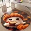 1PC Ghost Pumpkin Office Round Area Rug, Indoor Mat Suitable ForOffice, Under Office Chairs Bedroom Living Room Home Decor, Room Deco, D137