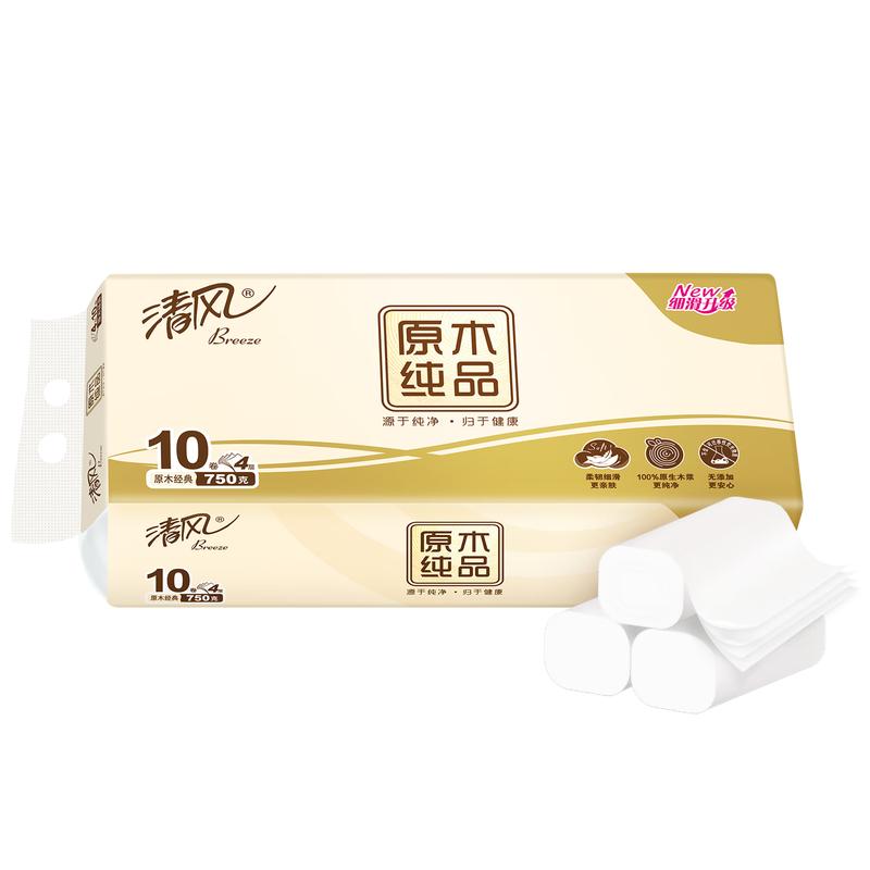 

Цинфэн 4-слойная туалетная бумага без втулки