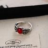 Punk Sophisticated Skull Ruby Ring For Women Unique Fashionable Adjustable Copper Design