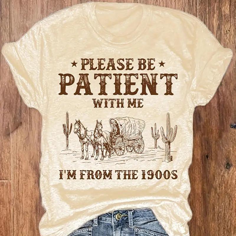 Women Summer T Shirt  Print Retro Fashion Short Sleeve Tees Casual   Printed  Tops