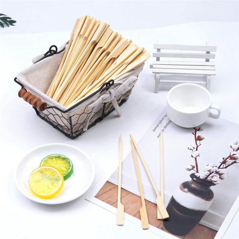 ABWR-1000Pcs Bamboo Paddle Skewers Barbecue Bamboo Skewers Cocktail Sticks For Barbeque Kebabs Cocktails Buffets Party 12Cm