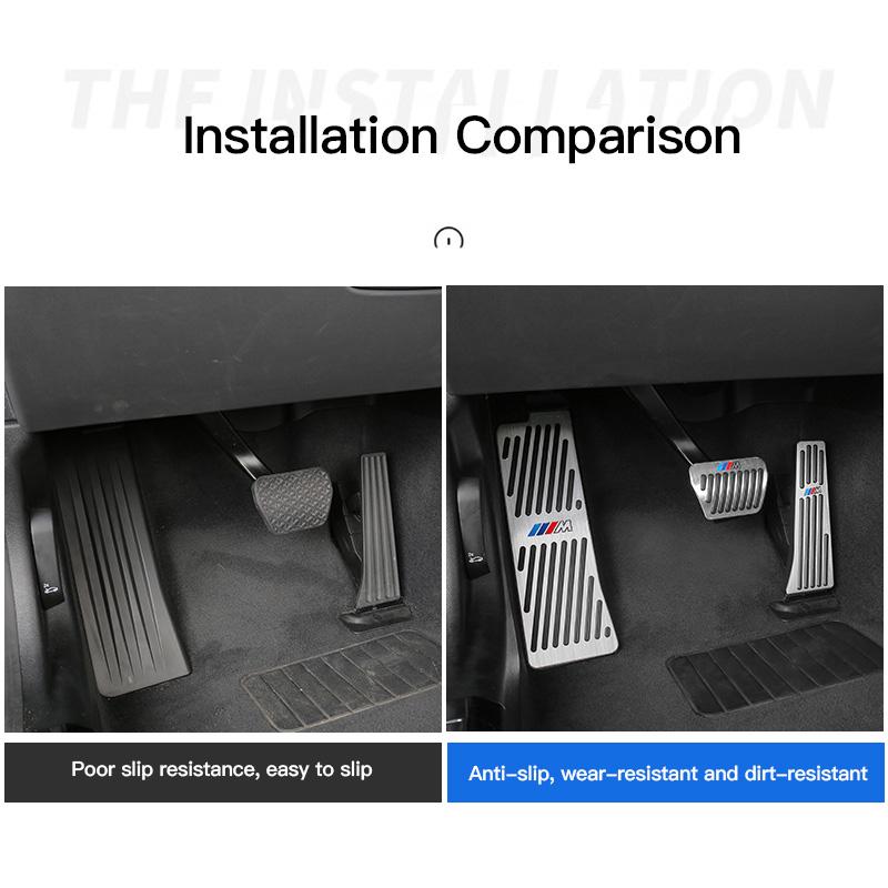 BBLB5 3Pcs Aluminum Alloy Car Accelerator Brake Pedal Cover Protector For BMW M3 M4 M5 G42 G30 G20 E39 E36 E87 E53 F44 F07 F34 G15 G16