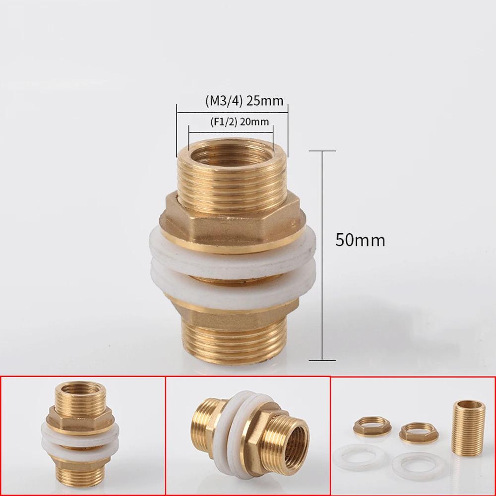 1/8" 1/4" 3/8" 1/2" 3/4" BSPP Male Full Thread Barrel Nipple Bulkhead Brass Connector Water Tank Fitting