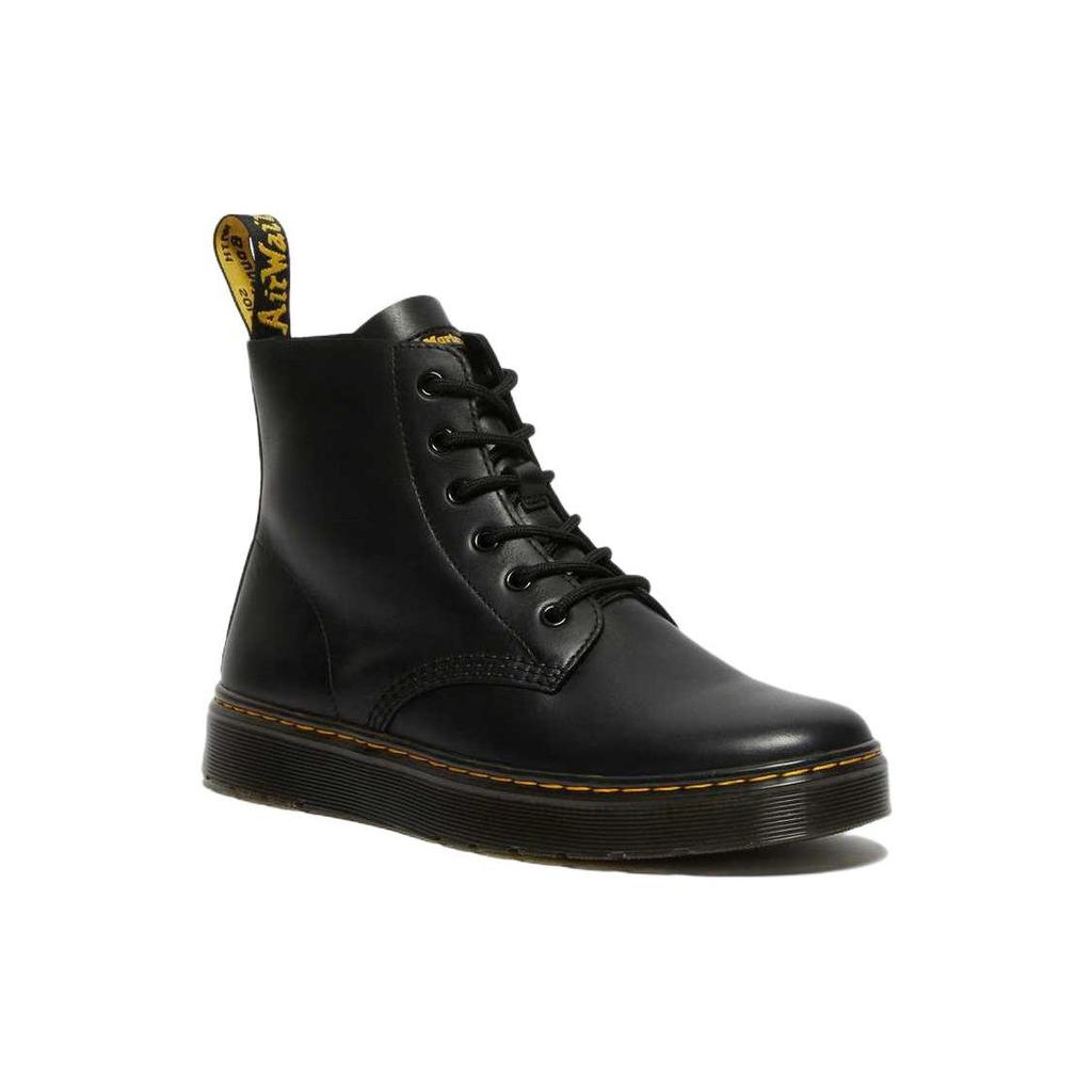 Dr. Martens Leather Round Toe Thick Sole Lace-Up Ankle Boots Unisex boots Black 27778001