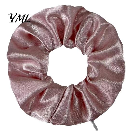 Hidden Pocket Scrunchies for Money Hair Ties with Zipper Women, Elastic Tie Scrunchie Bag Small Items Keys And Coins, Satin Accessories Daily