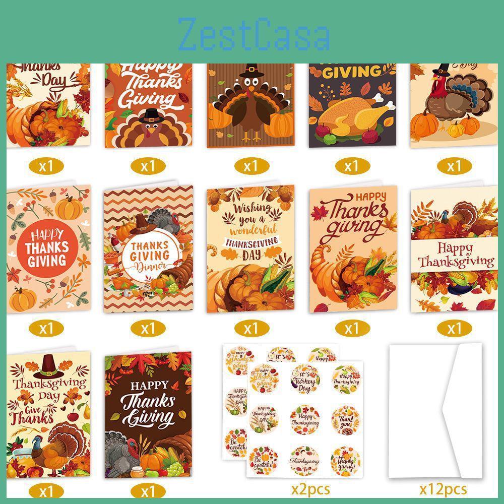 Turkey Themed Greeting Card Pack With Handwritten Style For Seasonal Festivities And Party Use
