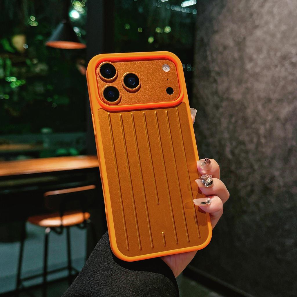 Ins Simple Business 3D Corrugated Stripe Stylish For Rimowa Luggage Phone Case For iPhone 17 Pro Max 16 15 14 13 Aluminum-magnesium Alloy Hard Cover