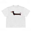 Cute Dachshund Graphic Print Autumn Pure Cotton Men's and Women's T-shirt Short Sleeve Street Fashion Trend Clothing  Vintage