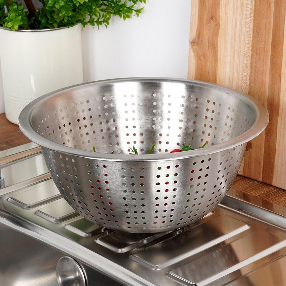 Steel Kitchen Colander Strainer for Straining Vegetables and Fruits 24 cm