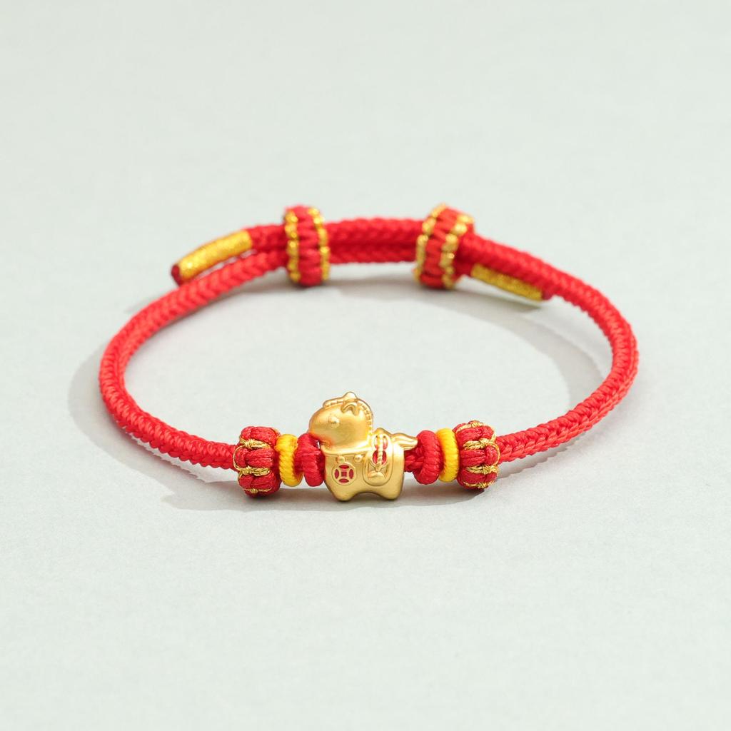 2026 Year of the Horse Red String Zodiac Bracelet - Handwoven Ethnic Style Jewelry, New Year Gift