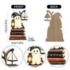 2D Wooden Halloween House Ornament Vintage Decor