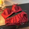 Autumn/Winter Seamless Strapless Red Lingerie Set for Women