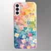 Colorful flower pattern silver plated glass phone case suitable for Samsung GalaxyS26 S25 S24 S22 S21 S20FE/Ultra/Plus anti drop