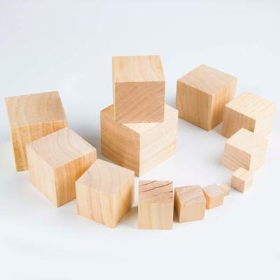 10pcs Unfinished Blank Wooden Cube Woodwork Craft Handmade Material Hobby Wooden Square Block