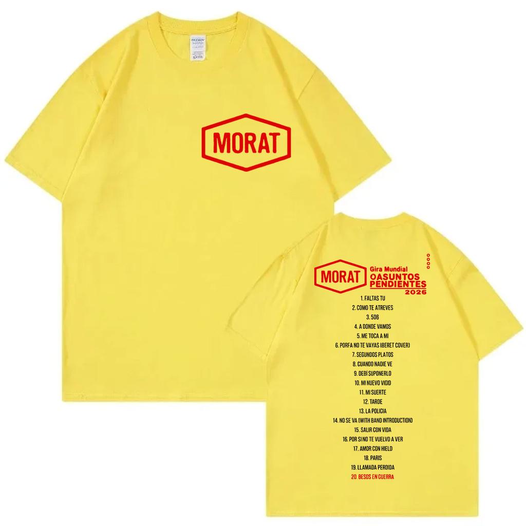Colombia Band Morat World Tour 2025 Tshirts Unisex Unisex Clothing Fashion Hip Hop Tshirt High Quality Cotton Short Sleeve T Shirt