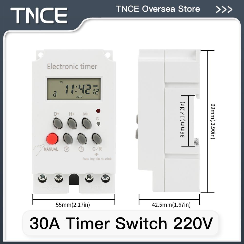 TNCE 15/30/60A Time Control Switch 220V for Street Light Advertising Board Water Pumps Programming Power Failure Timer module3