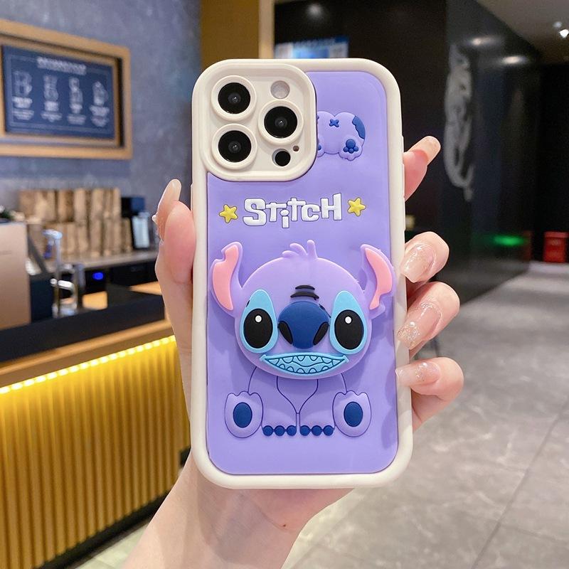 Applicable To Samsung A57 A37 Cartoon Mobile Phone Case A17 Cute Stitch A37 Sticker S25 Lens Protection