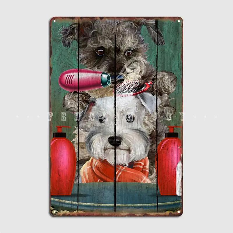 Miniature Schnauzer Metal Plaque Poster Club Garage Club Funny Plates Tin Sign Poster