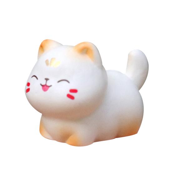 Mini Resin Cat Figurine Cute Cat Animal Models Miniature Ornaments for Cake Topper Micro Landscape Dollhouse Garden Home Desk Decor