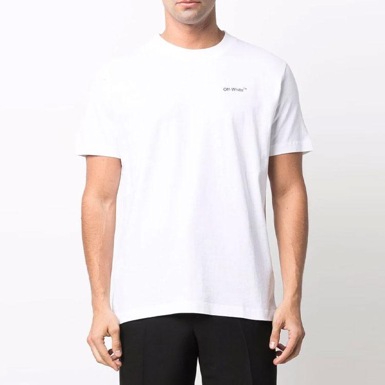 Off-White Caravag Arrow Slim Short-Sleeve Tee White/Black Men Tops OMAA027C99JER0030110